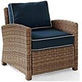 Veranda Bradenton Outdoor Wicker Arm Chair; Navy VE1100205